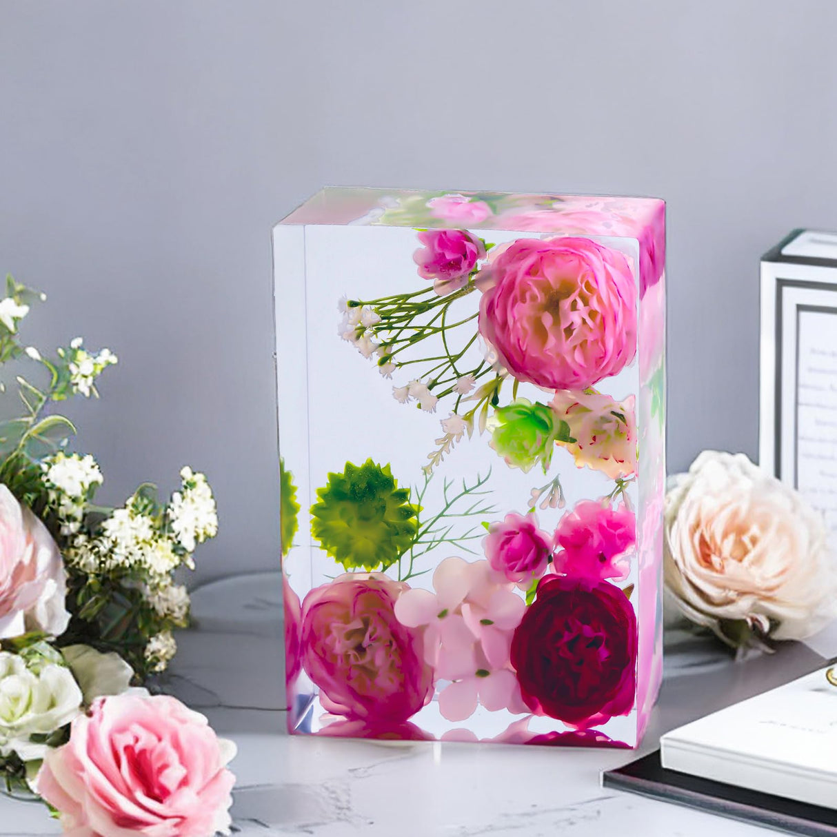 YOILES Resin Molds, Rectangle Silicone Molds for Resin, Epoxy Resin Molds for Flower Preservation, Large Resin Mold for DIY Wedding Bouquet YOILES