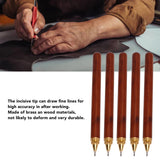 Yuecoom Marking Knife, 5Pcs Wood Brown Scribing Etching Scriber Engraving Pen Tool Set Kit for Woodworking Scribing Yuecoom