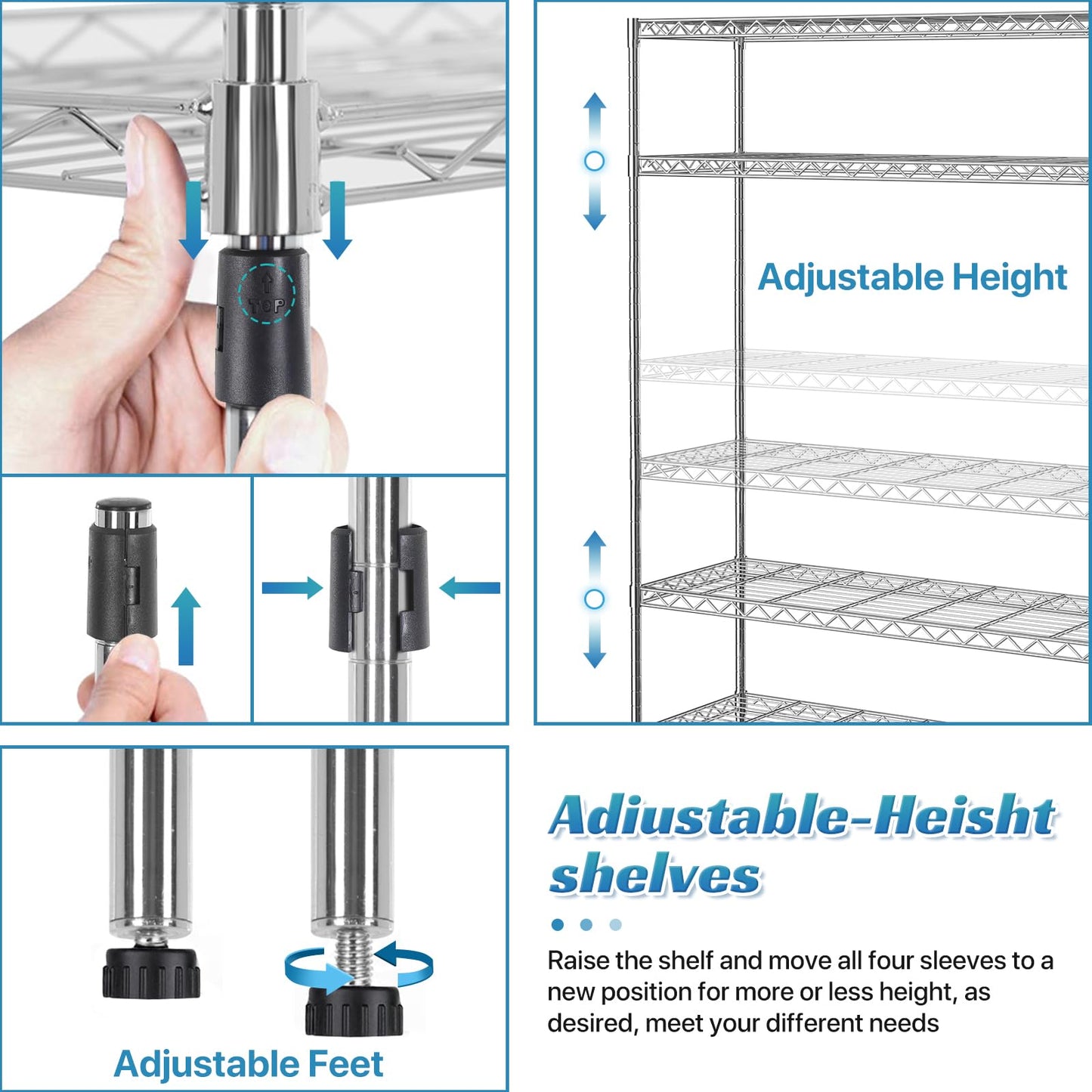 Meet perfect Adjustable Storage Shelves 6 Tier Wire Shelving Unit and Storage, 2100lbs Capacity Metal Shelving Heavy Duty Garage Shelves Storage - WoodArtSupply