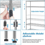 Meet perfect Adjustable Storage Shelves 6 Tier Wire Shelving Unit and Storage, 2100lbs Capacity Metal Shelving Heavy Duty Garage Shelves Storage Meet perfect