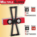 Dovetail Marker – Wood Dovetail Tool – Woodworking Hand Tool for Crafts – Precise Dovetail Guide with 1:5, 1:6, 1:8 and 1:10 Slopes – Extra-Large Clarke Brothers