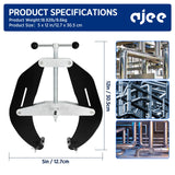 Pipe Clamp, 5 to 12 in, Steel Pipe Alignment Tool with Lightweight Design, High Strength Ultra Clamp with Quick Acting Screws, Black ajee