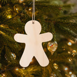 NOLITOY Wooden Gingerbread Men for Crafts, 10pcs Gingerbread Christmas Wooden Ornaments Unfinished Blank Gingerbread Man Shape Cutouts for Christmas NOLITOY