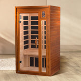 Dynamic Barcelona 1 to 2 Person Hemlock Wood Low EMF FAR Infrared Sauna For Home with LED Control Panel and Tempered Glass Door - Curbside Delivery DYNAMIC SAUNAS
