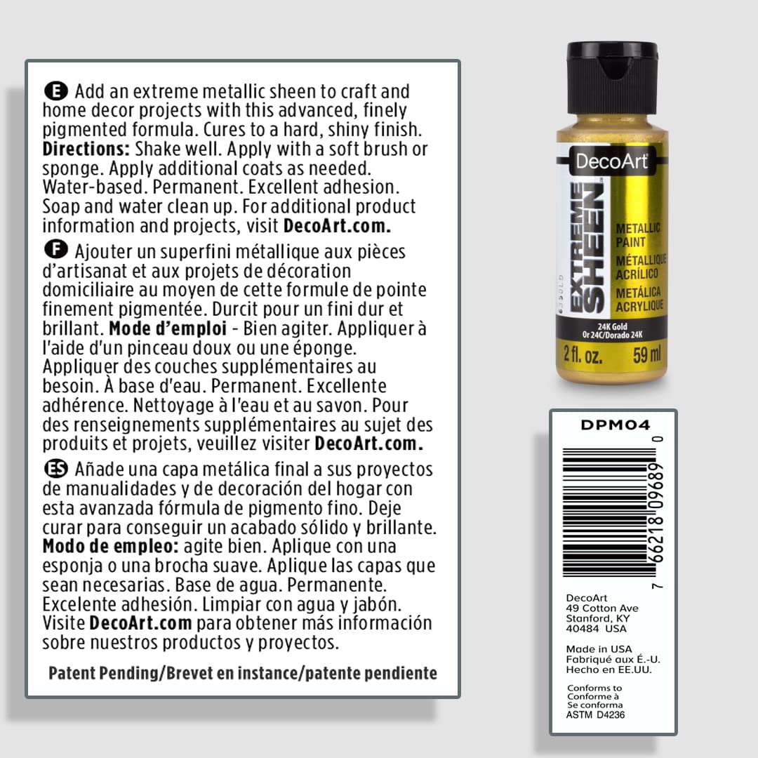 DecoArt Extreme Sheen Paint- 24k Gold, 2fl oz DecoArt
