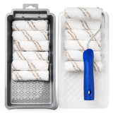 Mister Rui Paint Roller Kit, 16 Pack, 4 Inch Microfiber Paint Rollers, Small Paint Roller Covers, Disposable Paint Tray Liner and Frame, Mini Rollers Mister Rui