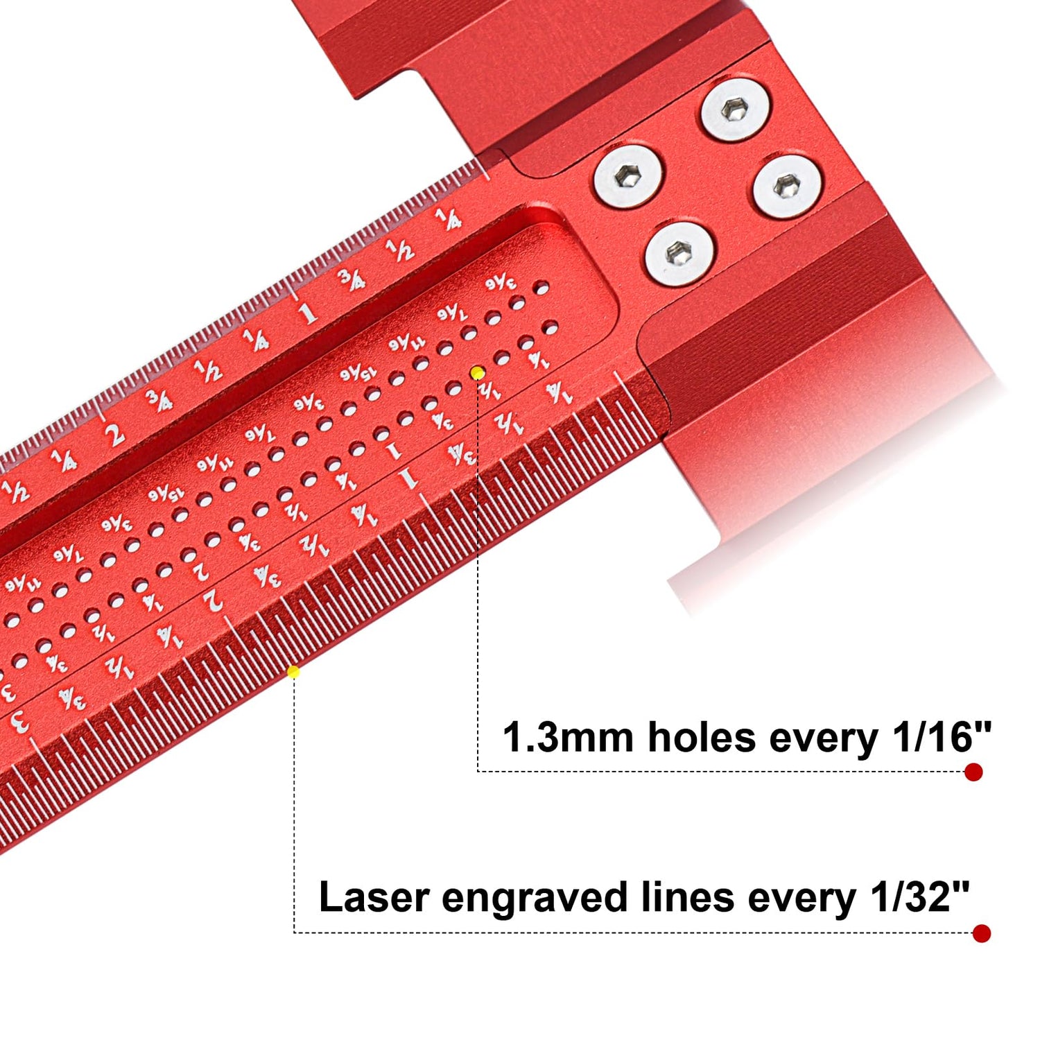 AKNgoes Woodworking Scriber t Square Ruler 36inch with Thoughtful Support Lips, t Square Woodworking Scriber, Aluminum Alloy Architect Ruler for AKNgoes