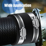 Minatee 2 Pcs Dust Control Flex Cuffs with Adjustable Hose Clamps Hose Connector Ports with Stainless Steel Clamps Dust Collection Fittings, Black Minatee
