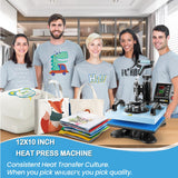 WHUBEFY Heat Press,12x10 Shirt Press Machine,Heat Press Machine Digital Precise LCD Control Printing Sublimation Heat Transfer Machine,Vinyl Heat Whubefy