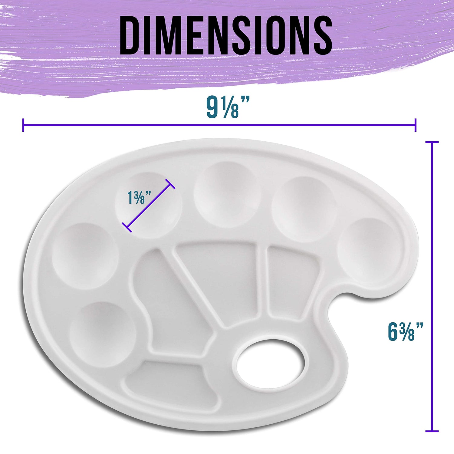 U.S. Art Supply 10-Well Plastic Artist Painting Palette - Paint Color Mixing Trays - Kids, Art Students, Classroom, Craft Projects, Fun Parties, US Art Supply