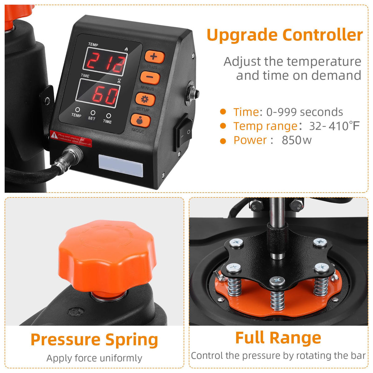 Heat Press Machine 6 in 1 Heat Press Sublimation Machine 360° Rotation Swing Away T Shirt Printing Machine for DIY T Shirts Mug Hat Plate, 12 x 15 Towallmark