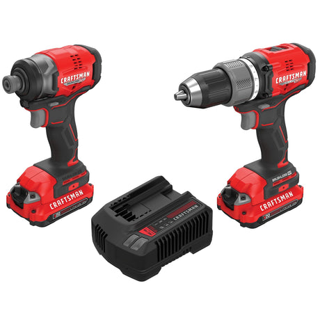 CRAFTSMAN V20 RP Cordless Drill and Impact Driver, Power Tool Combo Kit, 2 Batteries and Charger Included (CMCK211C2) Craftsman