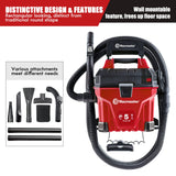 Vacmaster VWMB508 1101 5 Gallon Wall-Mount Wet/Dry Vacuum with Remote Control Operation Red Vacmaster