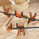 Jorgensen 6" One Hand Clamp/Spreader, 300 Lbs Clamping Force, E-Z Hold Bar Clamps Set, Medium Duty, 2-pack Jorgensen