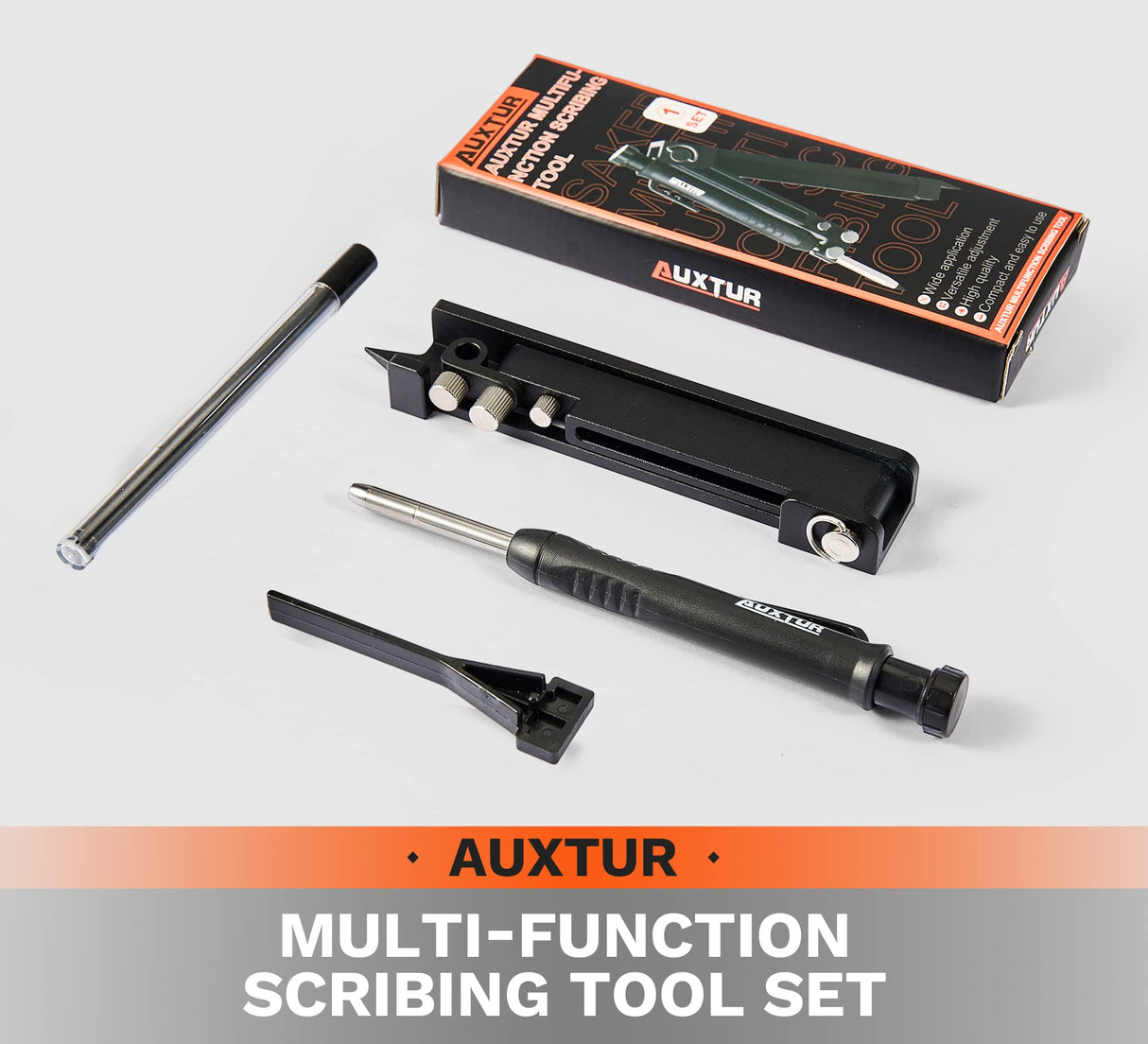 AUXTUR Contour Gauge Scribeing Tool,Supergauge Shape and Outline Tool with Aluminum Alloy,Woodworking Tools,Carpenter Pencil Holder for Marking Gauge AUXTUR