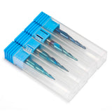 Genmitsu 4pcs 2-Flute Tapered Ball Nose Spiral End Mill, Nano Blue Coating Tungsten Carbide CNC Router Bits, 2D And 3D Engraving Carving Woodworking Genmitsu