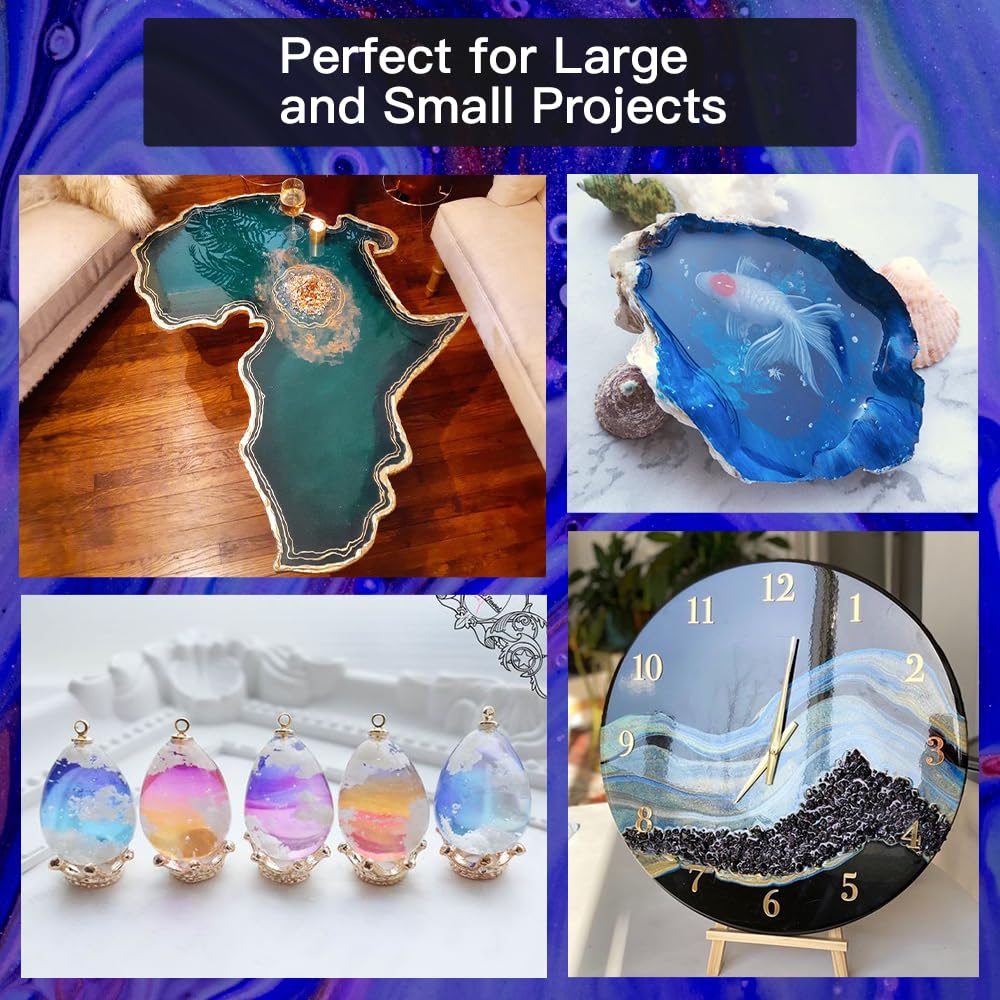 GRLELOU 17OZ Clear Resin Epoxy Resin Kit, Not Yellowing&Bubble Free Self-Leveling Coating& Casting Resin for Art Crafts, Jewelry Making,Resin GRLELOU