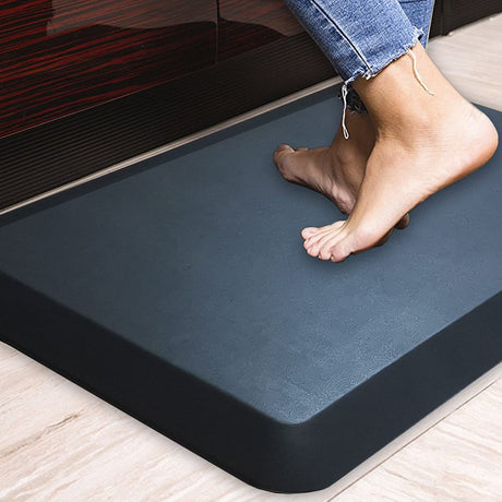 HEALEG 1" Extra Thick Anti Fatigue Floor Mat,Kitchen Mat, Standing Desk Mat – Comfort at Home, Office, Garage - Advanced PU Foam - NOT PVC!!! (Black, HEALEG
