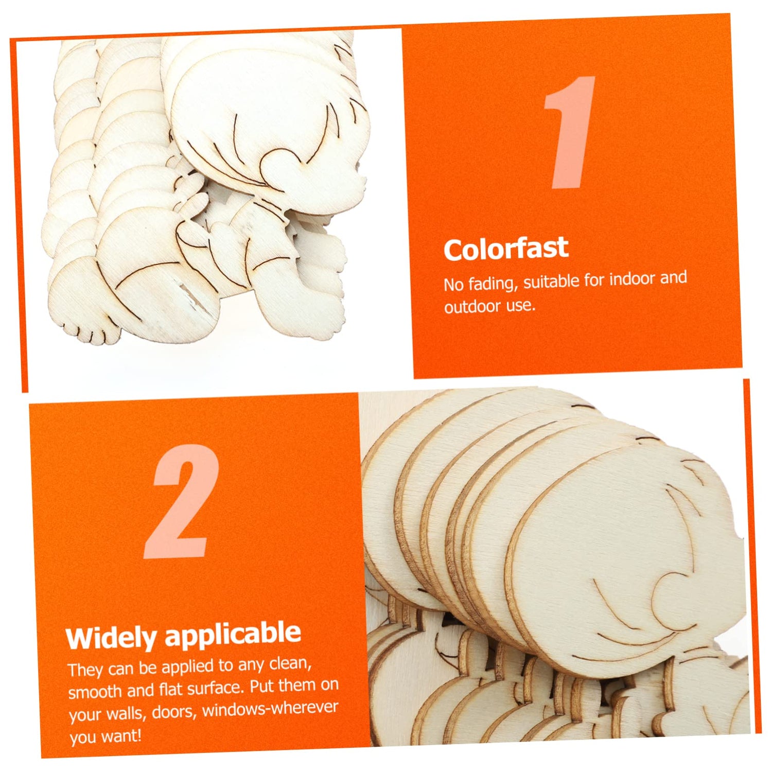 20pcs Baby Decoration Baby Wall Embellishments Unfinished Wood Cutouts Baby Shower Party Supplies First Birthday Party Decoration Baby Wood Sign SEWOART