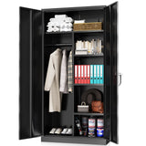 INTERGREAT Metal Storage Cabinet, 72" Armoire Wardrobe Closet with Lock Doors and Adjustable Shelves, Locking Storage Cabinet with Hanging Rods for INTERGREAT