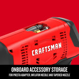 Craftsman V20 Cordless Inflator for Tires and Balls, High Pressure, PSI of 150, Bare Tool Only (CMCE521B) Craftsman