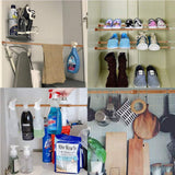 AIZESI 2PCS Curtain Rods Small Tension Rod 16 to 28 Inch Extendable Spring Curtain Rods Wood Color Tension Curtain Rod Short Spring Tension Rod for AIZESI