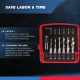 NEIKO 10059A Combination Drill and Tap Bit Set with Quick Change Adapter, 13 Piece, SAE (6-32NC to 1/4-20NC) and Metric Drill Bit Set (M3 to M10), NEIKO