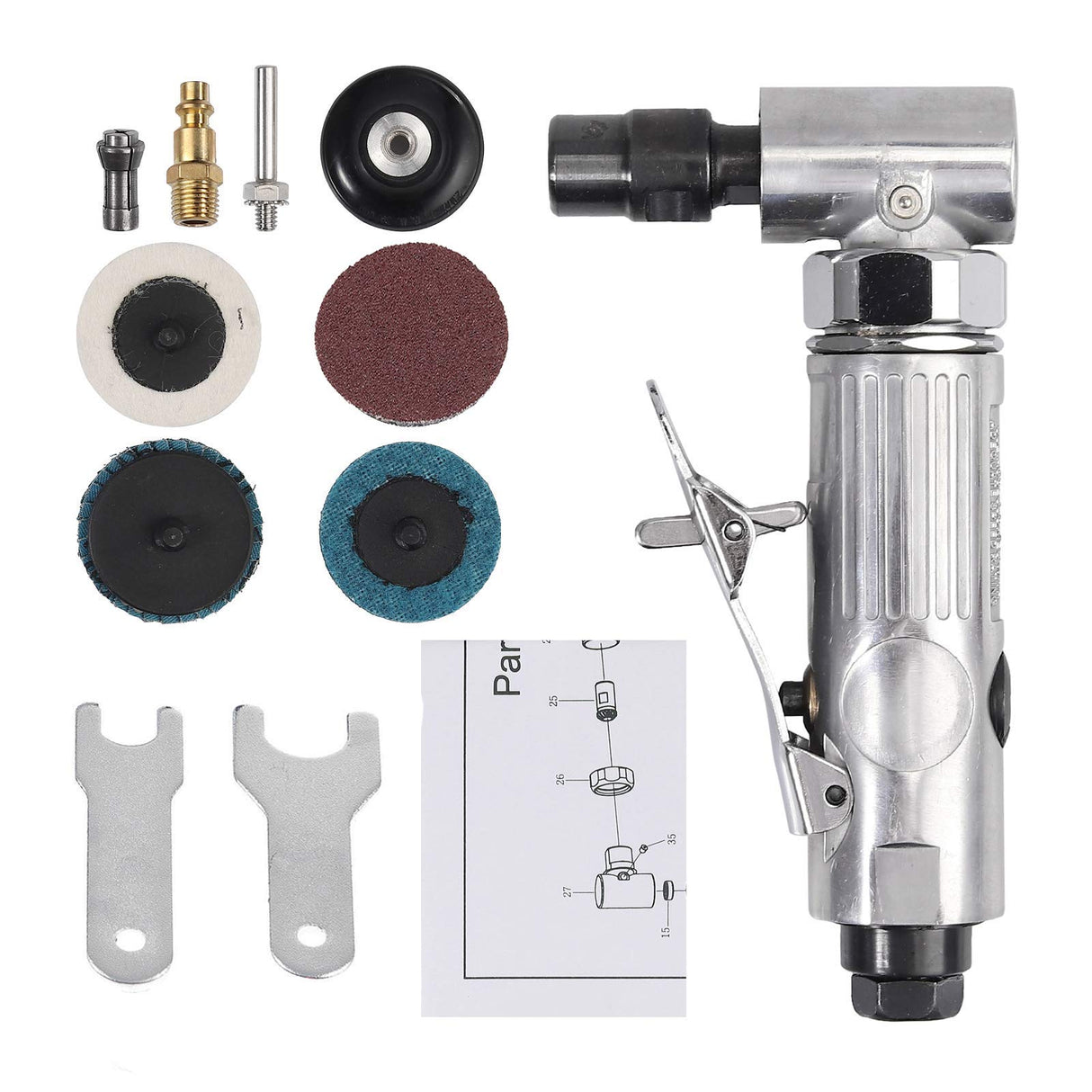 EYPINS Air ‎Right Angle Die Grinder 1/4" 90 Degree Heavy Duty 20,000 RPM Compressed Sander Polisher Tool for Contour Grinding, Polishing, Milling EYPINS