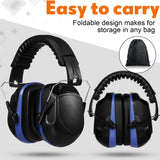 3 Pieces Noise Cancelling Ear Muffs NRR 28dB Earmuffs Hearing Protection Adjustable Ear Protection for Shooting Adults (Red, Black, Blue) Yunsailing