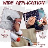 Mifoci 144 Pcs Acid Brush Bulk Boar Hair Acid Flux Brushes Epoxy Wood Glue Brush Metal Tubular Handle Disposable Glue Brushes for Woodworking Mifoci