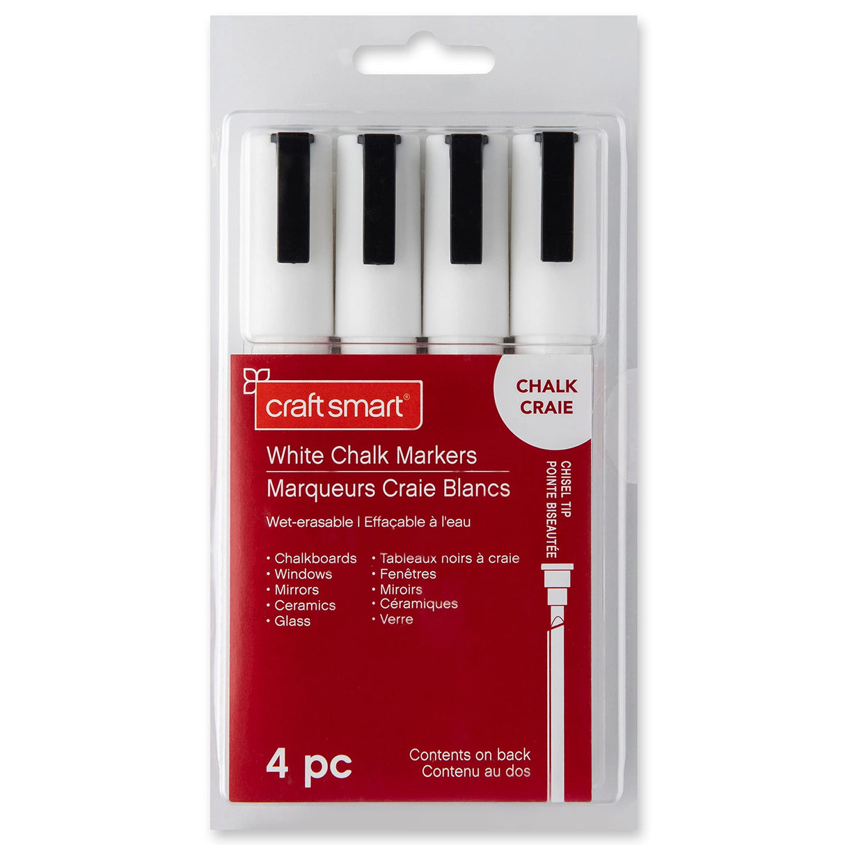 Craft Smart 6 Packs: 4 ct. (24 total) White Chisel Tip Chalk Marker Set Craft Smart