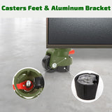EMBOWLIFE Leveling Casters Wheels, Heavy Duty Workbench Casters with Ratchet Arm 2200 LBS, Green Retractable Casters Set of 4, Nylon Wheels & EMBOWLIFE