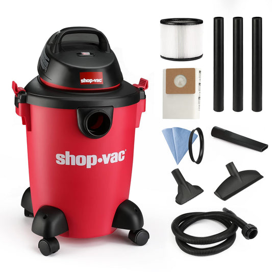 Shop-Vac 6 Gallon 3.0 Peak HP Wet Dry Vacuum, 3 in 1 Function Heavy-Duty Shop Vacuum with Filters, Attachments, Ideal for Home, Jobsite, Garage, Car - WoodArtSupply