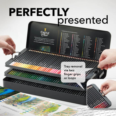Castle Art Supplies 120 Watercolor Pencils Set | Quality Vibrant Pigments | Draw and Paint at Same Time | For Adult Artists and Professionals | Castle Art Supplies