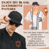 Yunlly 180 Pcs Rustic Leather Patches for Hats with Adhesive Heat Laser Engraving Blanks Patch Faux Leatherette Blank Patches for Embroidery Sew Yunlly