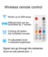 WOBANE Under Cabinet LED Lighting kit, 6 PCS LED Strip Lights with Remote Control Dimmer and Adapter, Dimmable for Kitchen Cabinet,Counter,Shelf,TV WOBANE