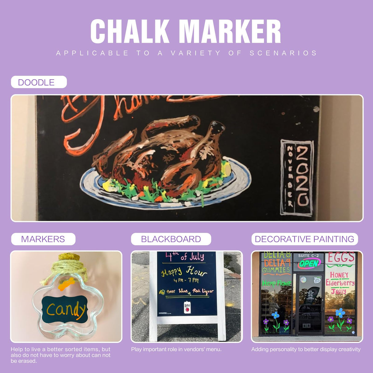 IJIANG Bundle Liquid Chalk Markers Set, 8 Pack Metallic Chalk Markers Pens & 24 Pack Liquid Chalk Markers IJIANG