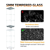 Beauty4U Elegant Black One-Door Glass Display Cabinet with 3 Shelves for Stylish Home Collection Storage Beauty4U