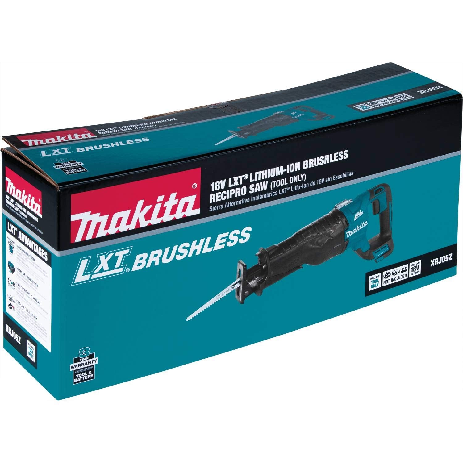 Makita XRJ05Z 18V LXT Lithium-Ion Brushless Cordless Recipro Saw, Tool Only - WoodArtSupply