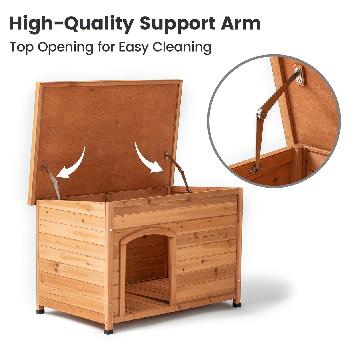 TAKUKA Outdoor Wooden Dog House for Small Medium Large Sized Dogs，Extra Waterproof Durable Dog Kennel with Wooden Floor for Garden Backyard Farm (34" TAKUKA