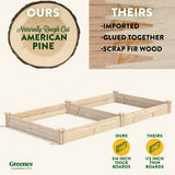 Greenes Fence Original Pine Raised Garden Bed, 4' x 8' x 7" - Made in USA with American Pine Greenes Fence