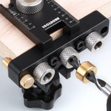 Self Centering Doweling Jig Kit - Dowel Jig Kit for Straight Holes, Adjustable Width Woodworking Joints Tool Drill Guides Locator, 3 Size Drill Bit aboutool