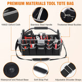 Kowsinde 16 Inch Tool Bag, Electrician Tool Bag, Open Top Tool Bags, 26 Pockets Can Hold Many Tools, Steel Handle and Removable Shoulder Strap KOWSINDE
