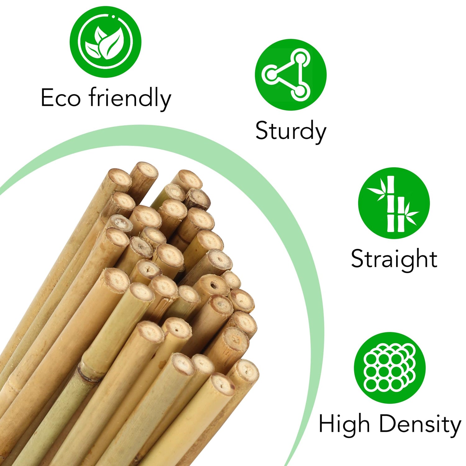 SWANGSA 55 Pack Bamboo Stakes for Plant 5 Feet, Bamboo Sticks for Garden Plant Support Stakes Poles for Tomatoes, Beans, Flowers, Trees, Indoor and SWANGSA