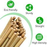 SWANGSA 40 Pack 4 Feet Bamboo Stakes for Plant, Bamboo Sticks Plant Support Garden Stakes Poles with 200pcs Twist Ties for Tomatoes, Beans, Flowers, SWANGSA