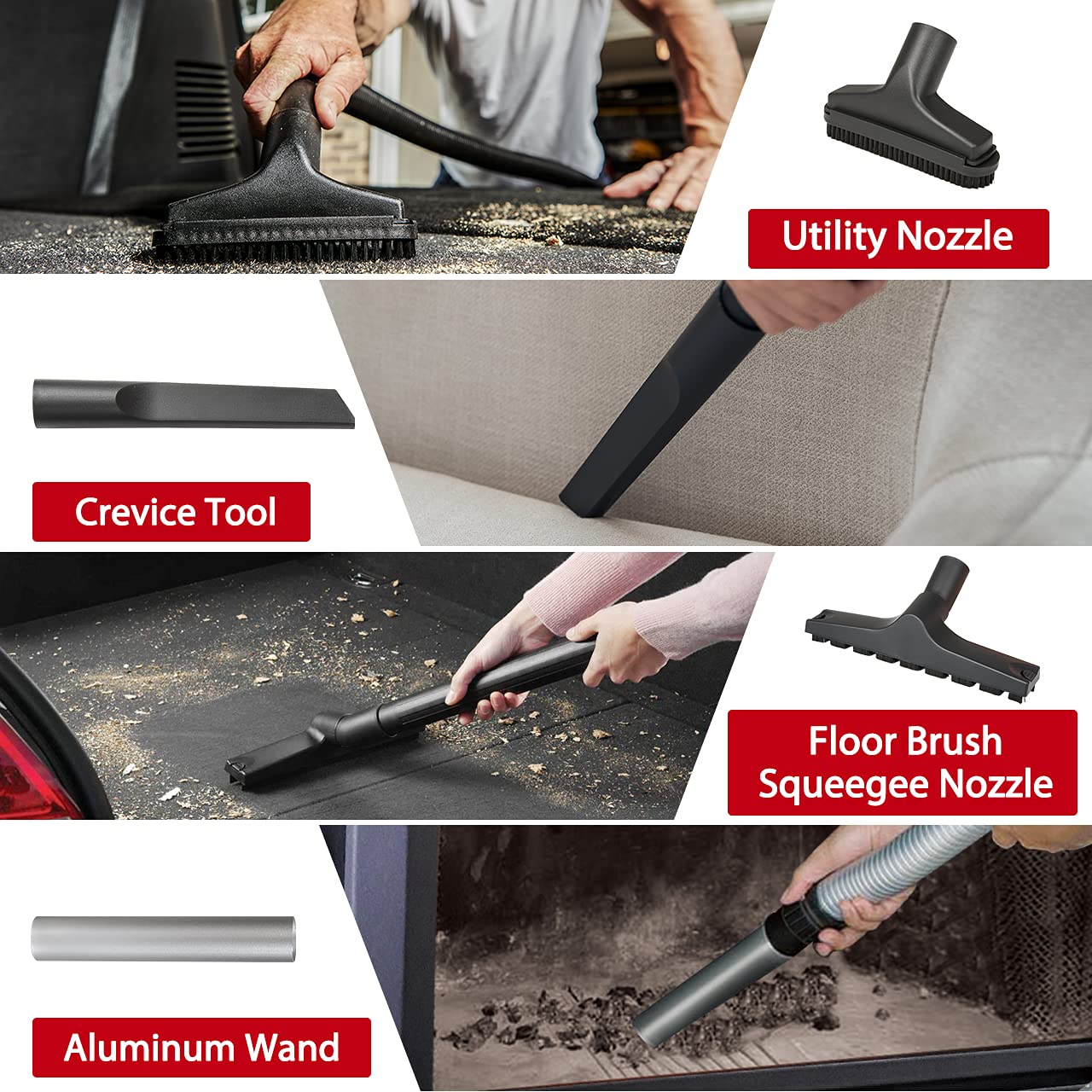 Vacmaster VOC508S 1102 5 Gallon Stainless Steel Wet Dry Shop Vacuum and 3 Gallon Ash Tank Combo Vacmaster