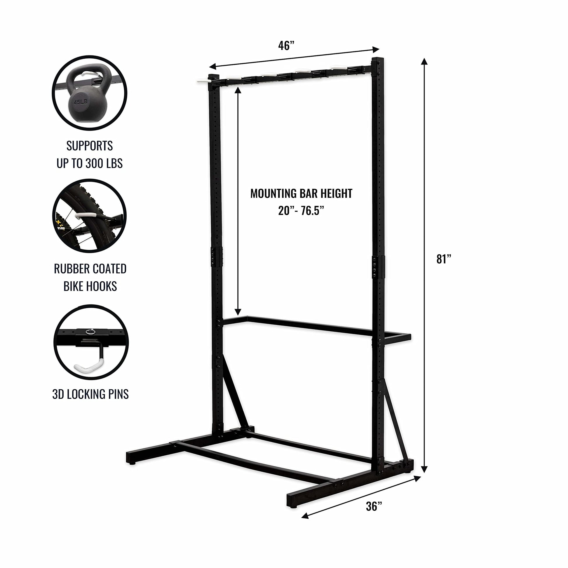 StoreYourBoard Freestanding Bike Storage Rack, Indoor Garage Floor Stand, Bicycle Organizer (5 Bike) - WoodArtSupply