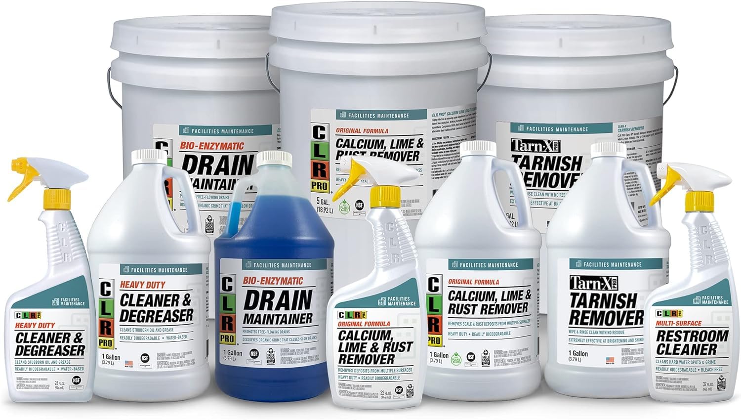 CLR PRO Calcium, Lime & Rust Remover - Quickly Removes Calcium, Lime, Hard Water Deposits and Surface Rust Stains, 32 Ounce Spray (Pack of 2) CLR