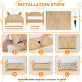 Midollarle Rabbit Bed with Soft Mat, Detachable Small Animal Bed, Wood Rabbit Habitat for Small Pets to Have a Cozy nest (Guinea Pig Hamster Ferrets Midollarle