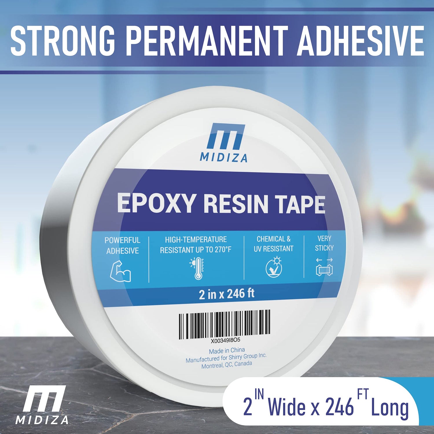 Midiza Resin Tape for Epoxy Resin Molding - High Temperature Resistant Thermal Silicone Adhesive Tape - Easy Peel Epoxy Release Tape for River Tables Midiza